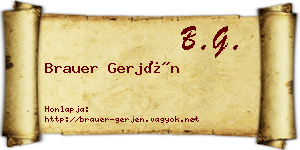 Brauer Gerjén névjegykártya